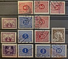 Tschechoslowakei 1919-1920er Portomarken Doplatne Tauben Lot