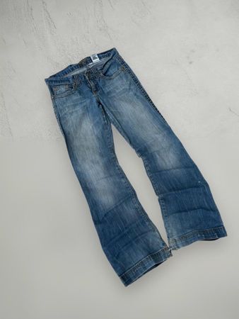 Y2K 2000s grunge embroidered bootcut jeans 