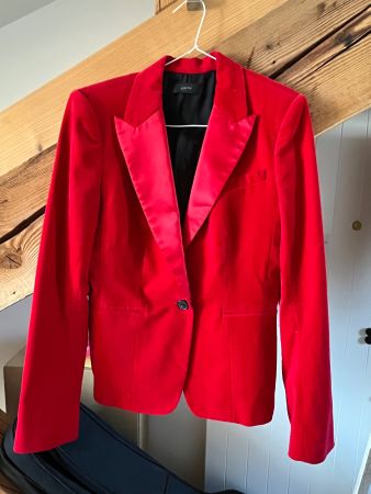 Joseph Veste Rouge Velours, taille 38 (42 IT), Élégante✨