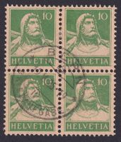 Nr. 153 Tell, Viererblock Zentrumstempel BERN