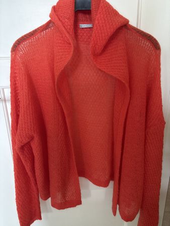 Nile Strickjacke XL Orange mit Kapuze, Herbst Sale!