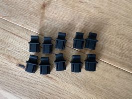 10x Netzwerk Stecker Schutz Kappen Schwarz Neu
