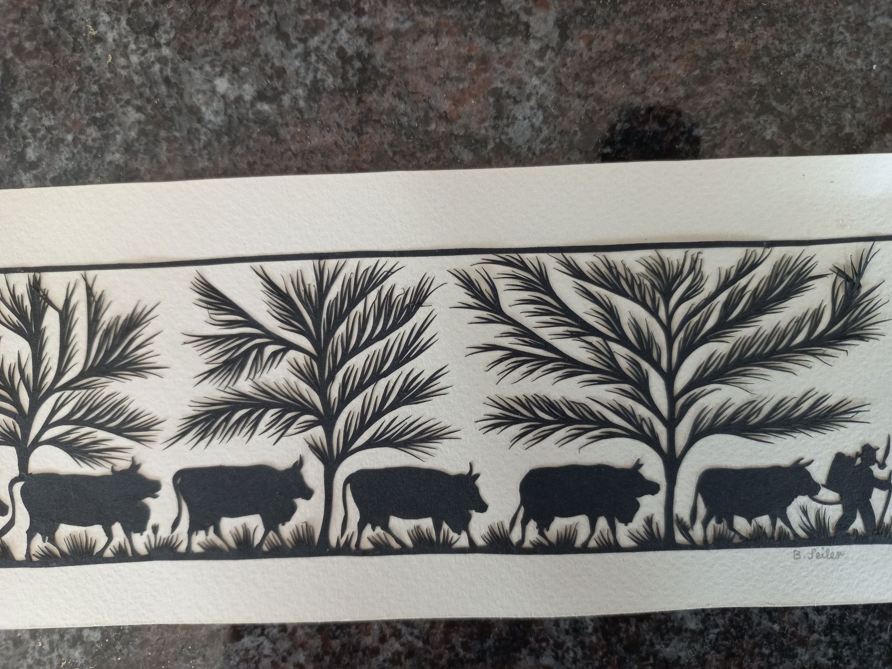 Arts picturaux & lithographies: Original Scherenschnitt von Barbara Seiler – Neuf (Voir description) à Kaufdorf par EdelmannPaPrintGmbH 2