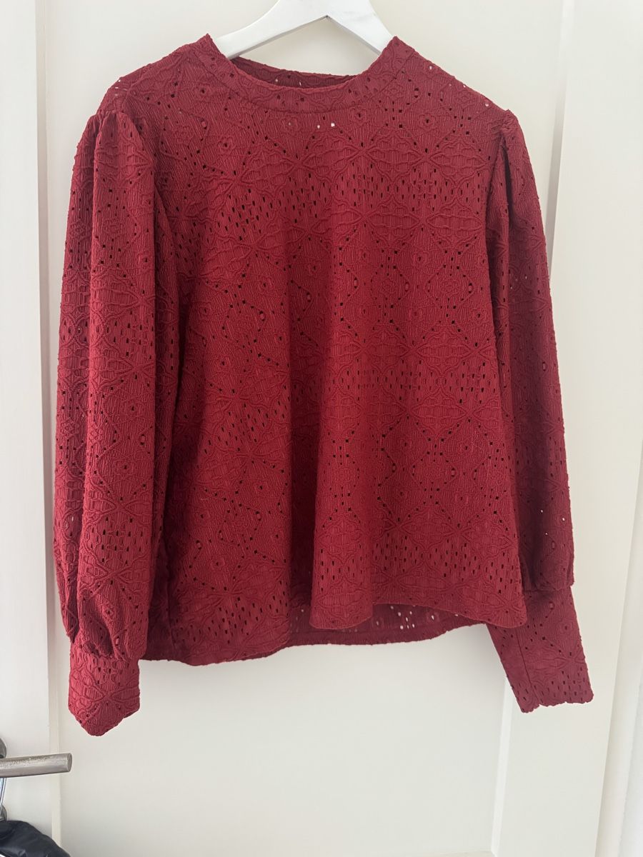 Camicette: OBJECT Spitzenbluse Bordeaux Rot Gr. XL – Usato da Basel venduto da Claire085 2