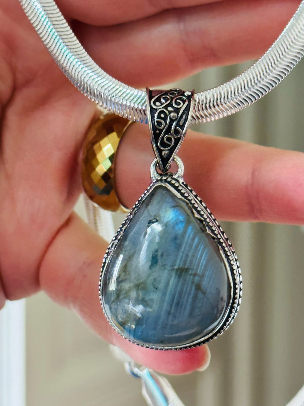 Catenine: Labradorite necklace – Nuovo e nell'imballaggio originale da Genève venduto da AGBERG 3