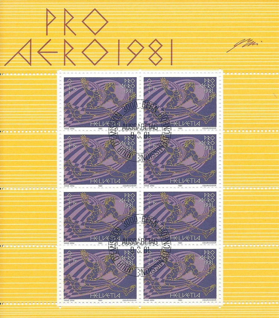 Tutti i francobolli: SUISSE 1981 Pro Aero – Usato da Bussigny venduto da jacky1953