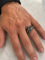 Wasserfester Ring Edelstahl Drache Grösse 10/60