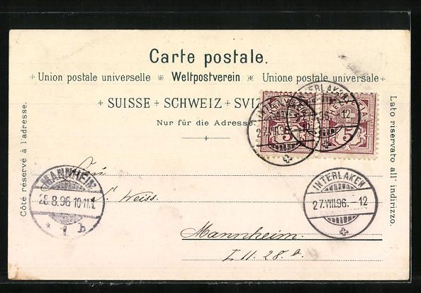 Cartes postales: Litho Mürren, Blick auf den Ort in den  – D'occasion à Berlin par bartko-reher 1