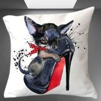 🐾 Süsser Hund in High Heels Kissenbezug! 🌟💫
