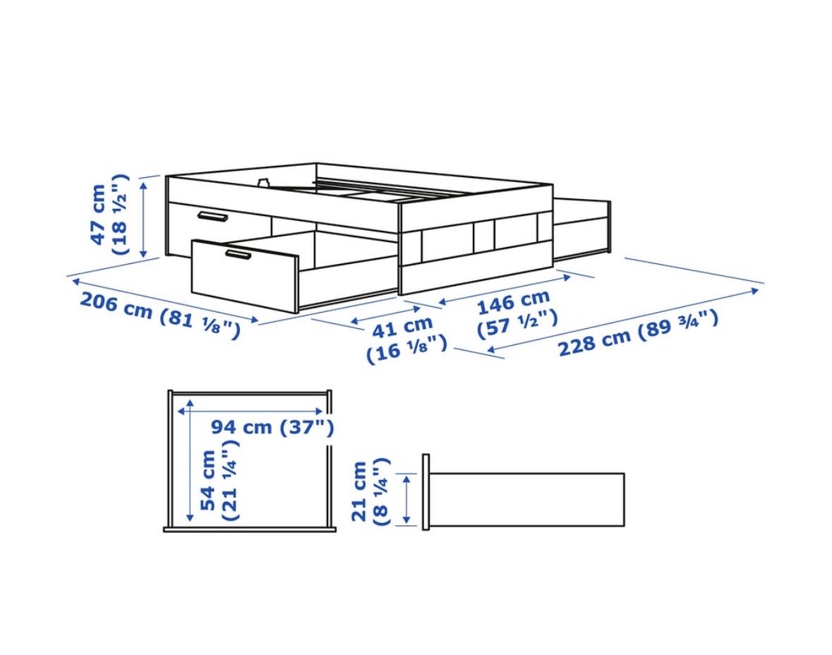 Ikea Lits: IKEA Brimnes Bettgestell mit Schubladen – D'occasion à Zürich par fab_2wsh 6