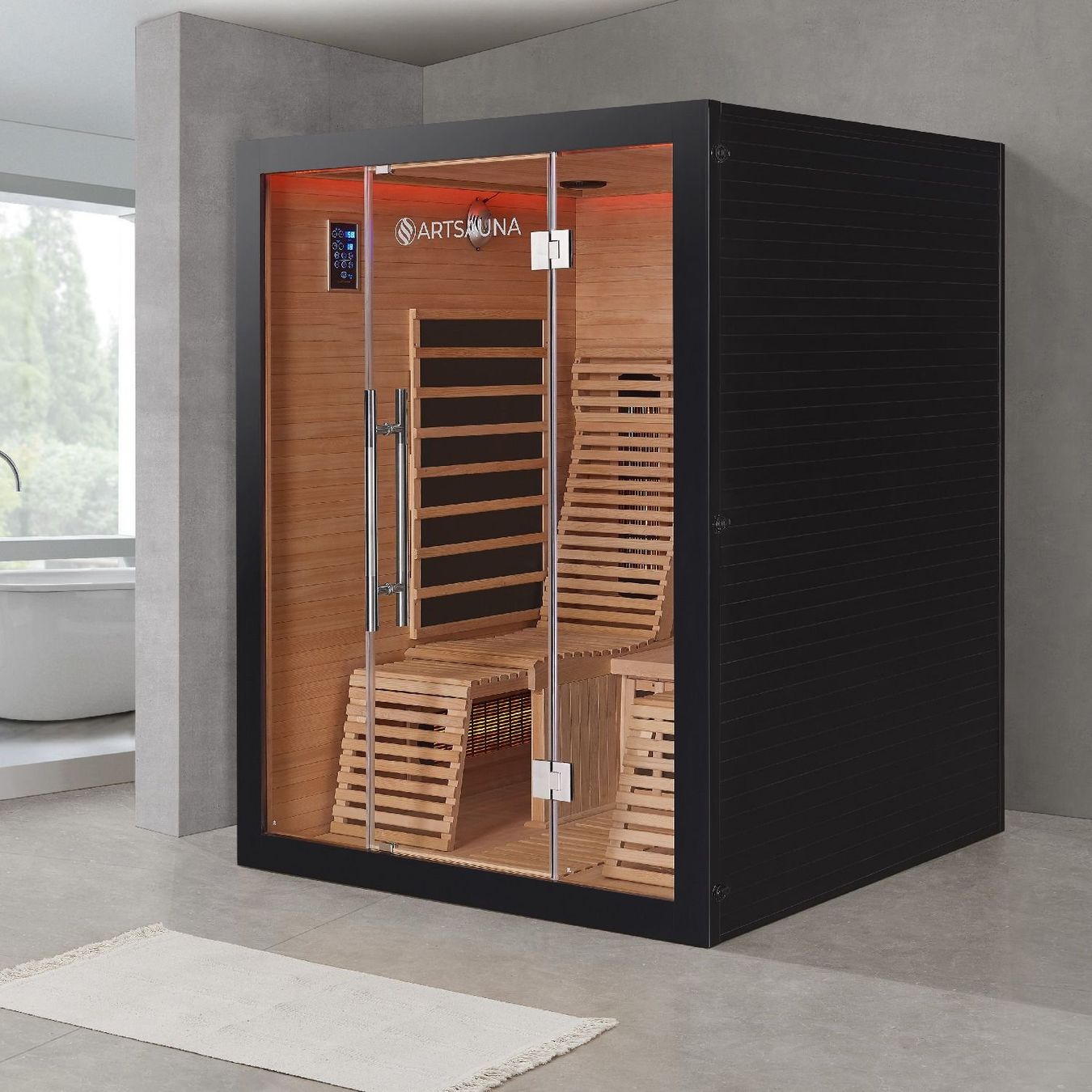 Sauna & Zubehör: Infrarotsauna ANCONA2 mit Triplex-Heizsystem - 150x150x190cm – Neu und originalverpackt aus Wallenwil von toesstal-vertrieb