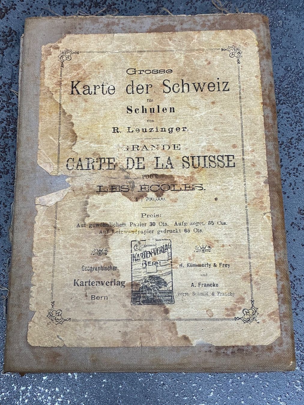Cartine & Atlanti: Karte der Schweiz antik – Usato da Horw venduto da adler65