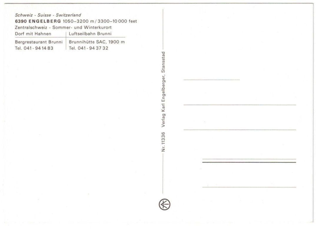 Cartes postales: Engelberg - 4 Bild AK Bruni – D'occasion à Binningen par Mountainrider 1