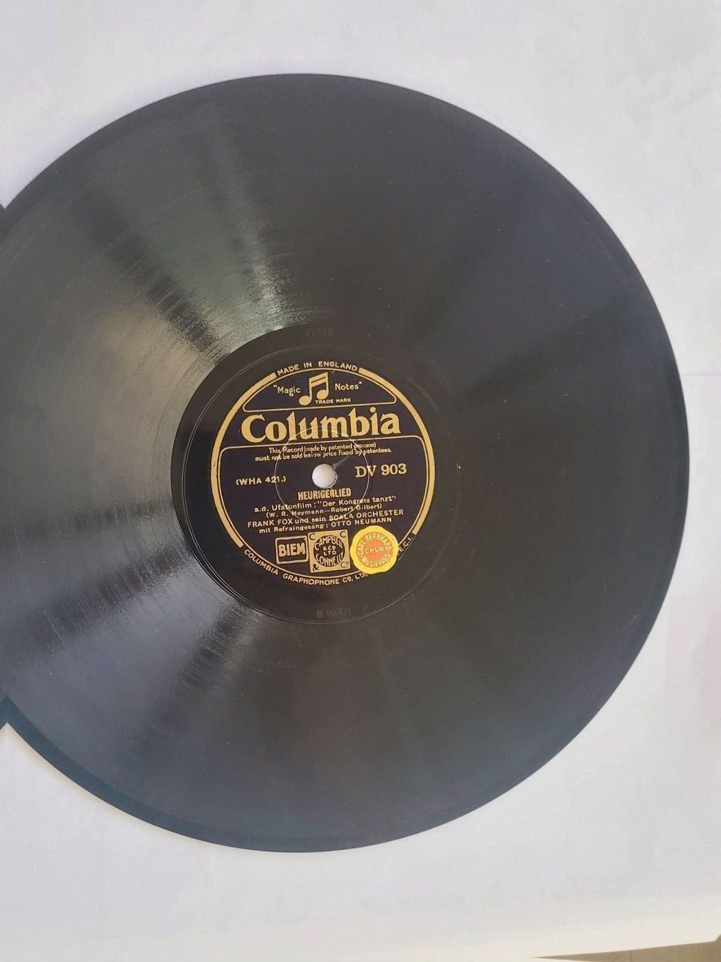 Dischi in vinile: Schellackplatte W.R. Heymann Robert Gilbert Columbia 1930 er – Nuovo e nell'imballaggio originale da Unterägeri venduto da 0alfa0 8