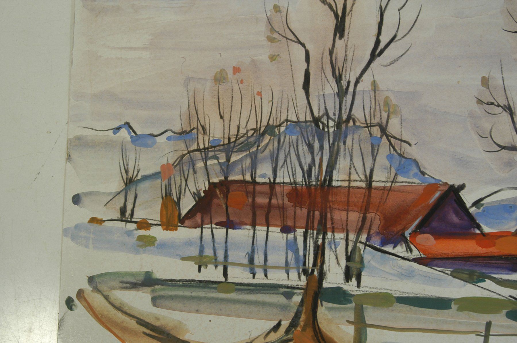 Dipinti: Fohlenhof gemalt auf Karton signiert – Usato da Herisau venduto da Wisen 3