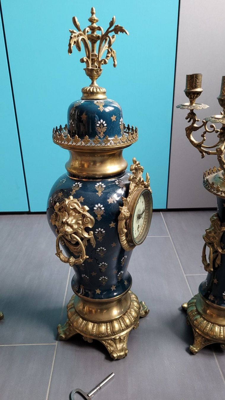 Orologi da terra & Orologi da parete: Kaminuhr mit Kerzenhaltern – Usato da Derendingen venduto da BAK01 3