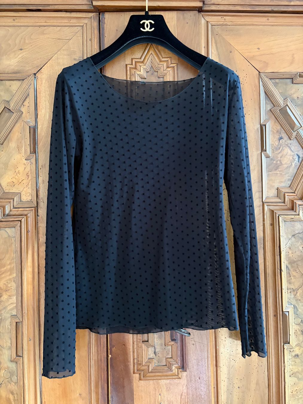 Camicette: Elastische Tüllbluse Größe: M Farbe: Schwarz – Usato da Interlaken venduto da Bona55