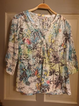 Edle bunte Bluse sommerlich von CANDA Gr. 42