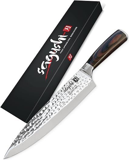 Wakoli Rozu Kleines Chefmesser – 12,5 Cm Klinge Aus AUS8 Stahl, Rosenholz-Griff, Scharfes Profi-Küchenmesser