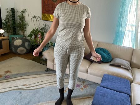 Superbe Ensemble Hessnatur T.36. Top et Pantalon à carreaux