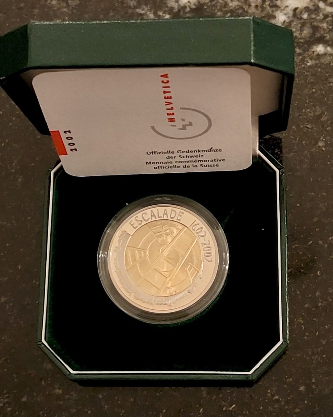Tutti le monete: 5 Franken 2002 pp Escalade de Geneve Box – Nuovo (secondo la descrizione) da Arch venduto da moneyswiss