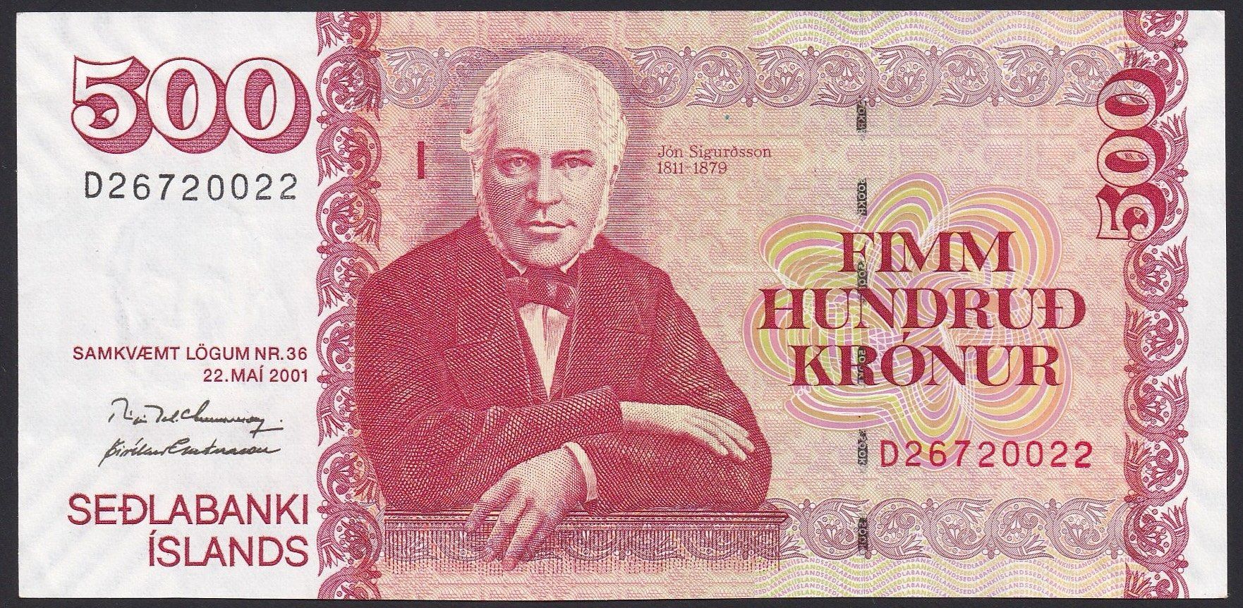 Banconote: Island 500 Kronur 2013 – Usato da Brugg AG venduto da banknoten_muesli