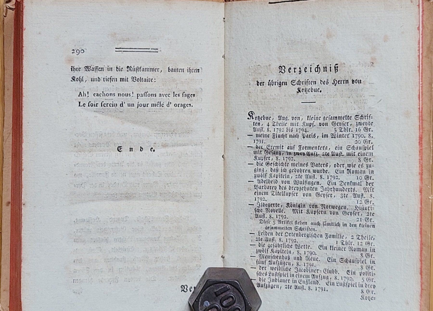 Libri: Buch von Kotzebue, 1797 – Usato da Muttenz venduto da Mithrur 3
