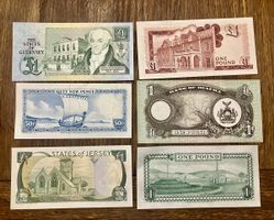 Lot de 6 billets de banque étrangers, divers pays, état neuf