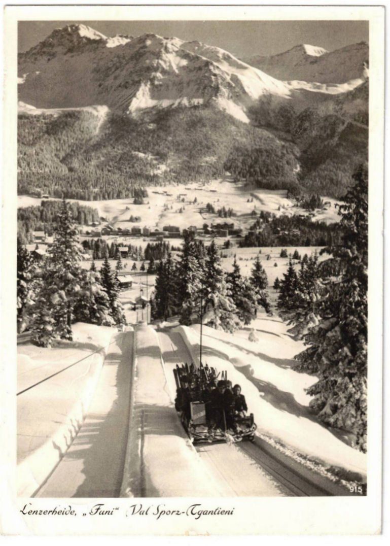 Cartoline postali: Lenzerheide - Funi Val Sproz--Tgantieni – Usato da Binningen venduto da Mountainrider