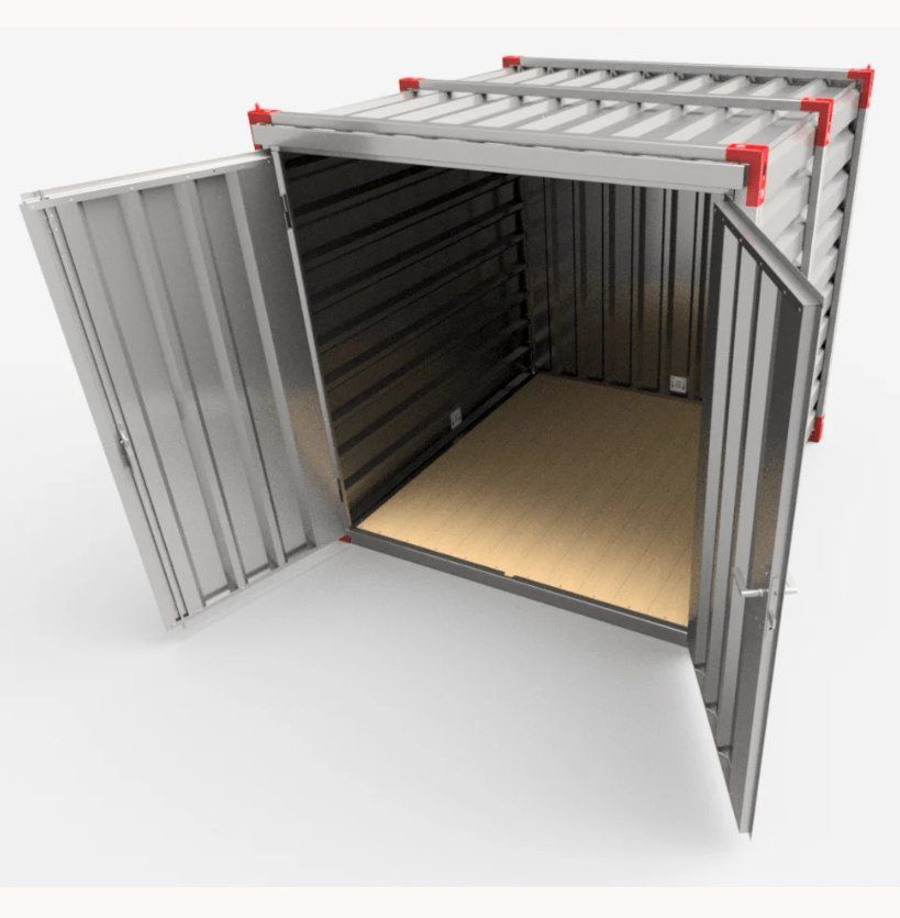 Baucontainer: Lagercontainer / Container – 2.23 m mit Doppelflügeltüre – Neu und originalverpackt aus Arbon von Glovital_AG