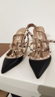 Valentino Rockstud Pumps Leder Schwarz/Beige Grösse 38.5