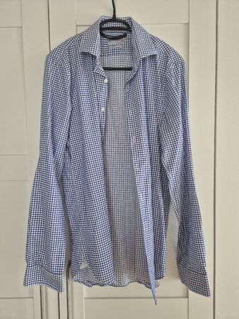 Michael Kors Hemd, Slim Fit, Blau/Weiss Kariert, Gr. M