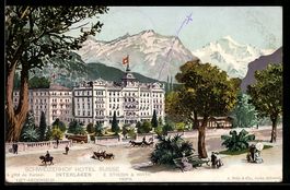 Künstler-AK Interlaken, Schweizerhof Hotel Suisse, côté du K
