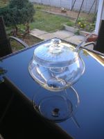 Glas-Bowleschale mit Schöpflöffel