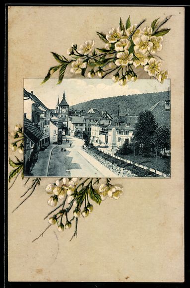 Ansichtskarten: AK Liestal, Ortsansicht mit Denkmal, Blumen – Gebraucht aus Berlin von bartko-reher