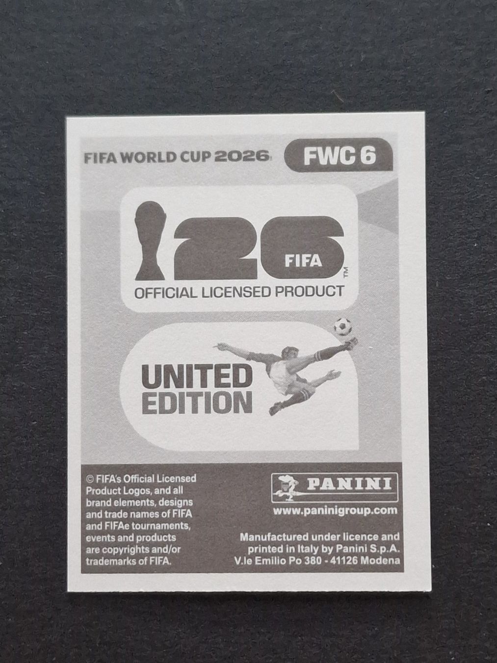 Panini Carte collezionabili: Panini - FWC 6 – Nuovo (secondo la descrizione) da Bouveret venduto da psv01 1