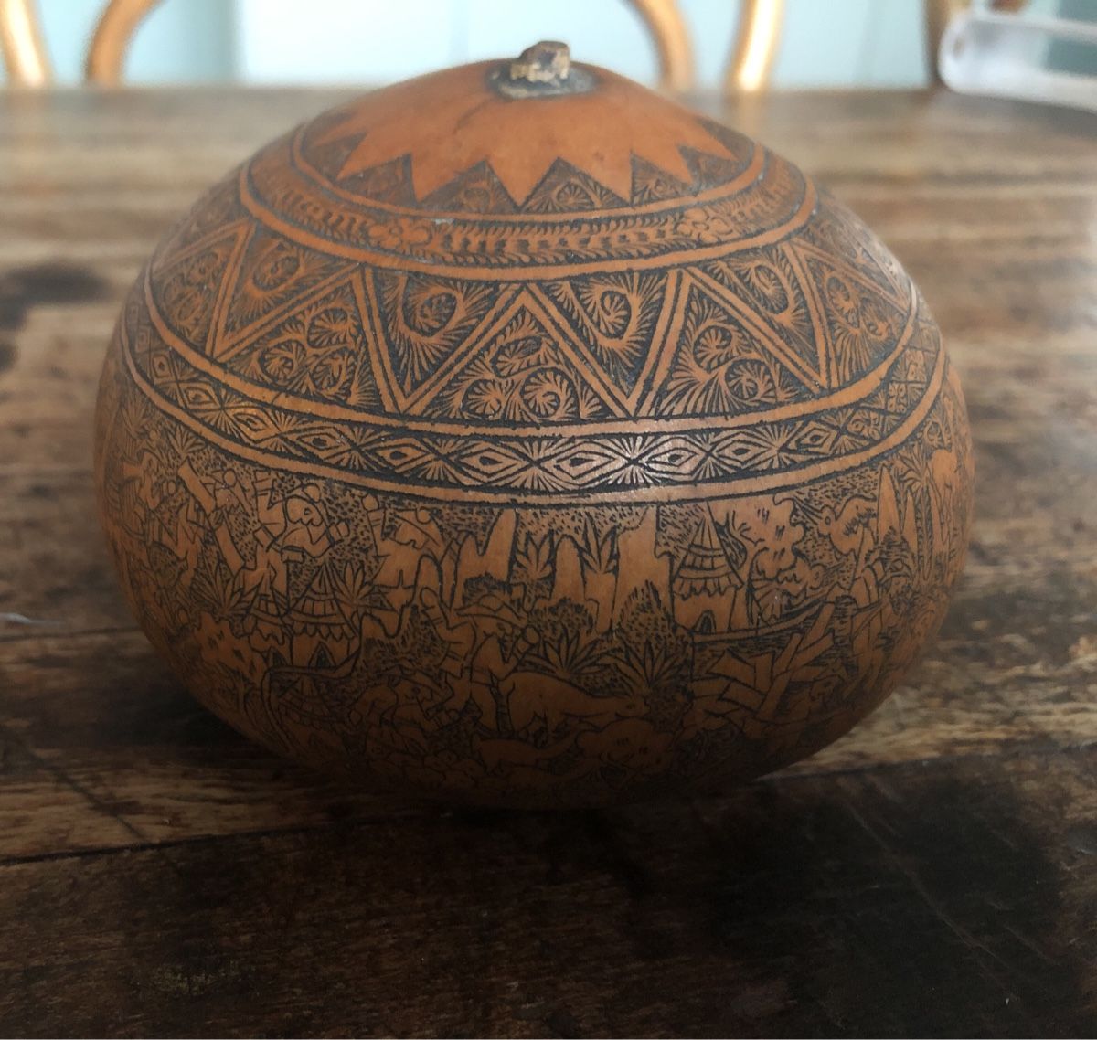 Sculture & Statue: Peru Folk Kunstobjekt Gourd - Mate Burilado – Usato da Hedingen venduto da jackie74