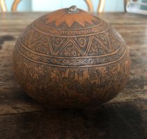 Peru Folk Kunstobjekt Gourd - Mate Burilado