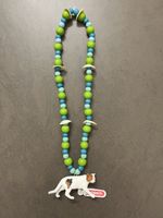 Steifftier Katze Kinderkette NEU Holzperlen Muscheln handgem