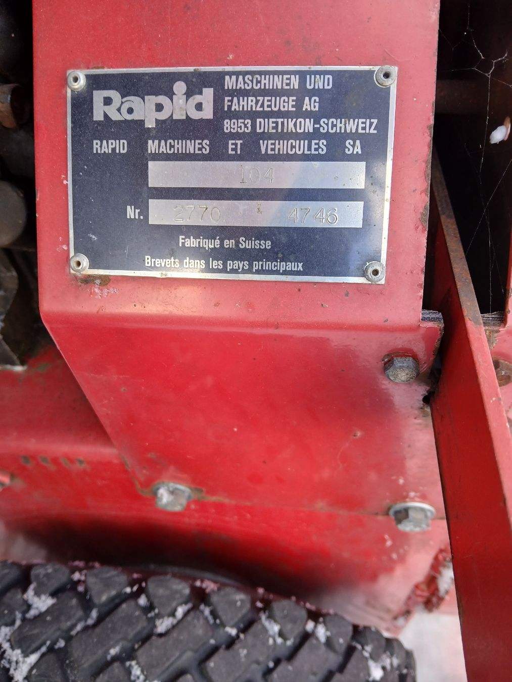 Rapid Tutte le macchine: Schneefräse Rapid 104 – Difettoso da Rothenthurm venduto da Steyr03 3