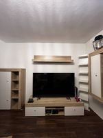 Wohnwand Set Holzoptik Weiss guter Zustand