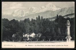 Geneve, Le Mont-Blanc vue prise depuis l