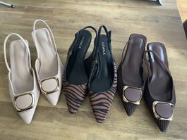 Elegante Slingpumps, Gr. 39, kaum getragen, Herbst-Look!