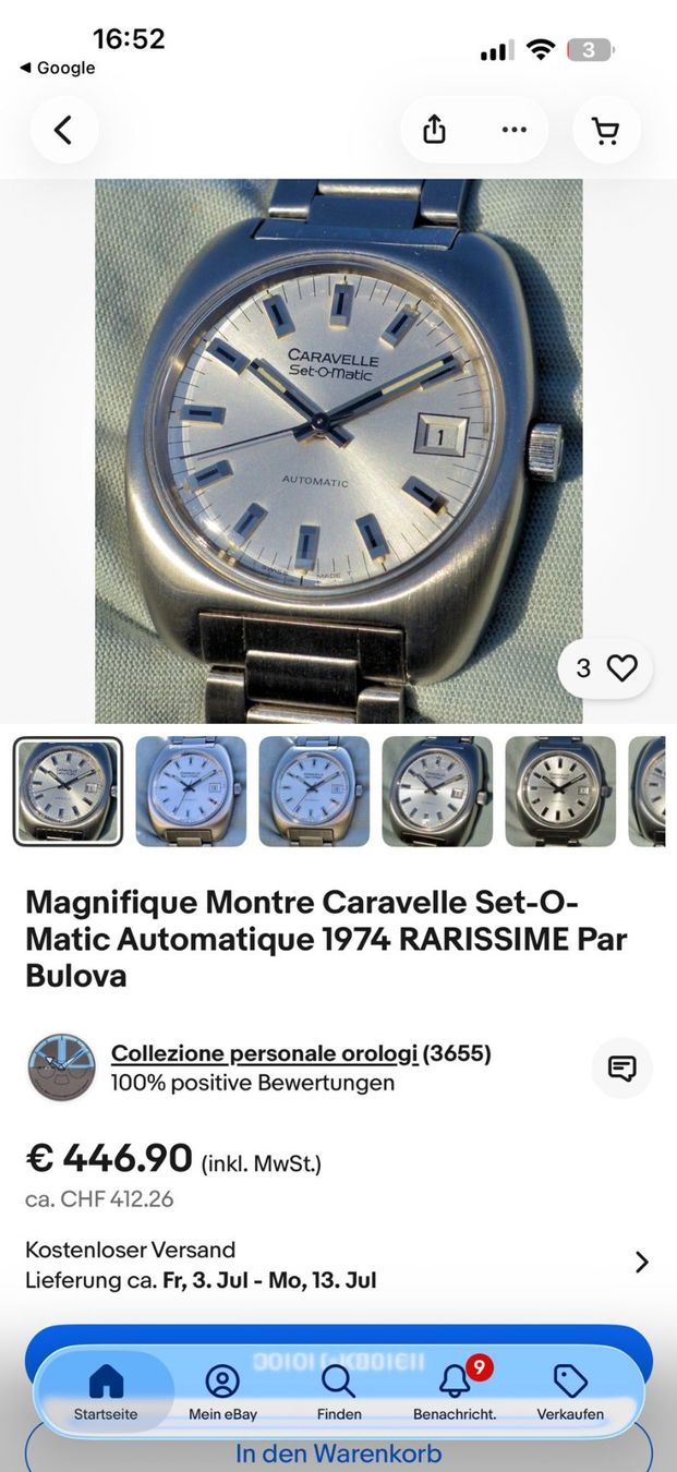 Longines Montres: CARAVELLE AUTOMATIC - DATE WATER RESISTANT SELTEN – D'occasion à Neftenbach par Taschen-Uhren 2