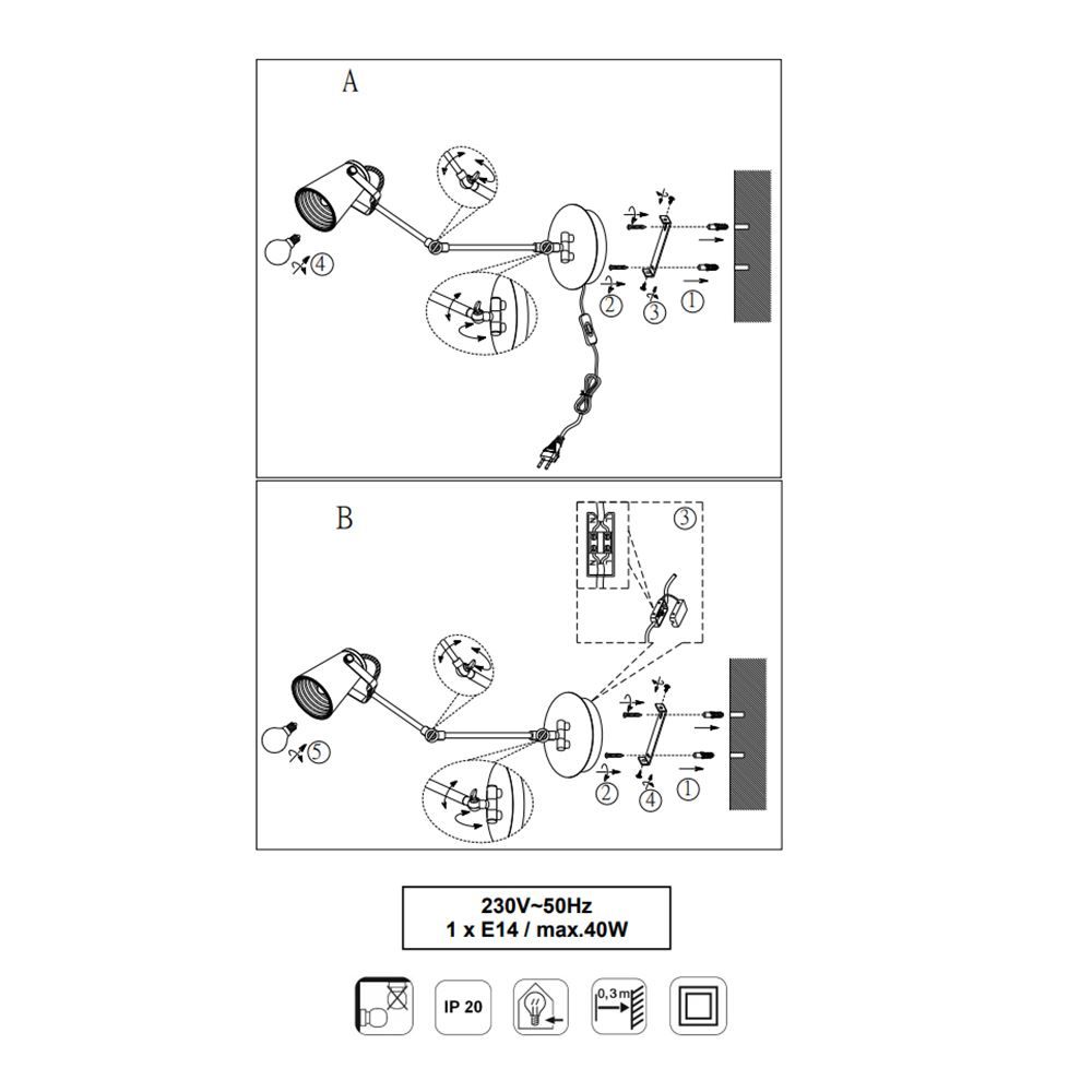 Lampade: Wandleuchte, Schwarz, Schwenkbar – Nuovo (secondo la descrizione) da Kreuzlingen venduto da Smart-Light 3