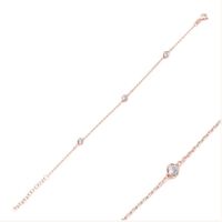 Armband fein 3 Zirkonia 925 roségold filigran Silber