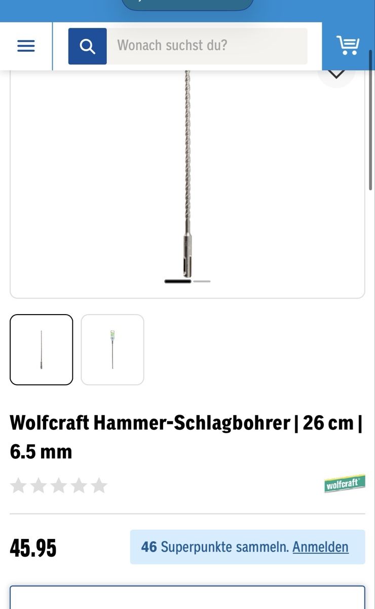 Wolfcraft Tutti gli attrezzi: SDS Plus Bohrer 6,5mm 26cm – Nuovo e nell'imballaggio originale da Hittnau venduto da Oracel 1