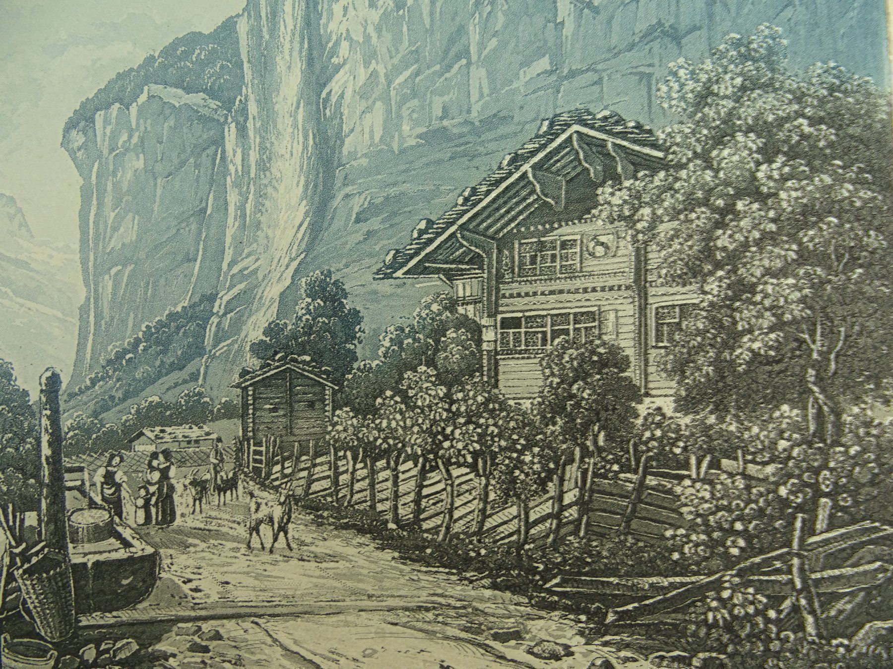 Incisioni: STAUBBACH , LAUTERBRUNNEN, AQUATINTA – Usato da Grüningen venduto da Kartensammler 3