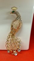 Wunderschöne Vintage Pfau Brosche mit Strass-Steinen✨🐦