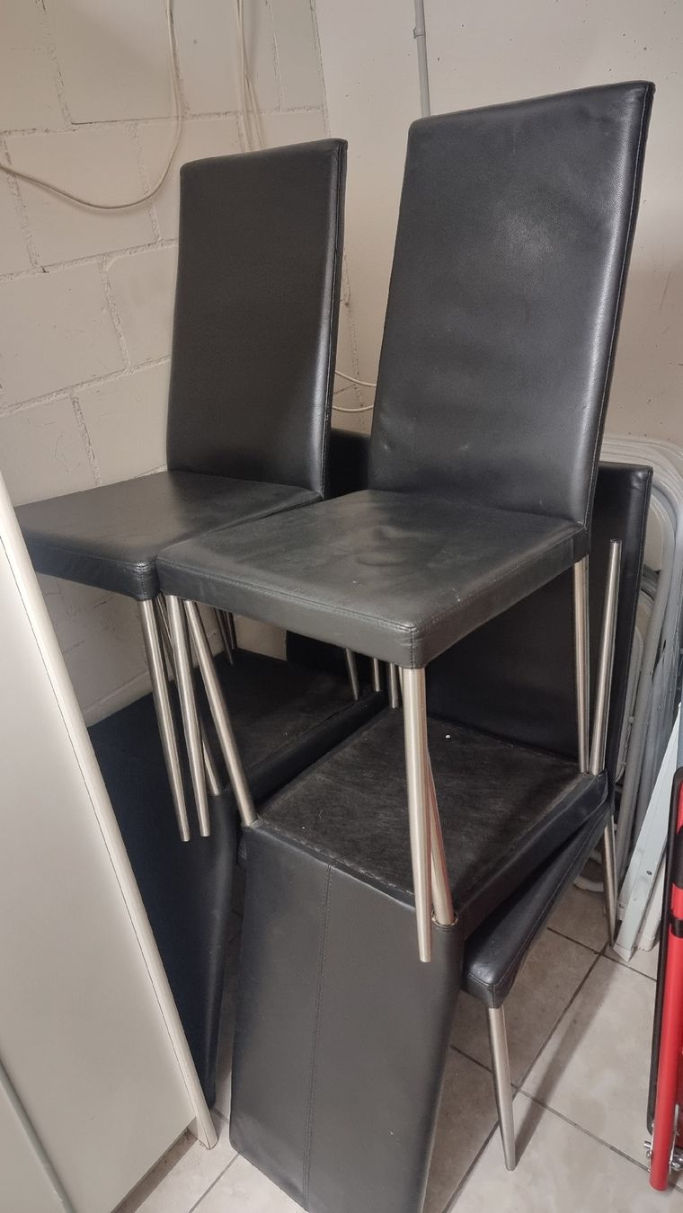 Sedie: Moderne schwarze Lederstühle im 6er Set – Usato da Dietikon venduto da adr_825s 3